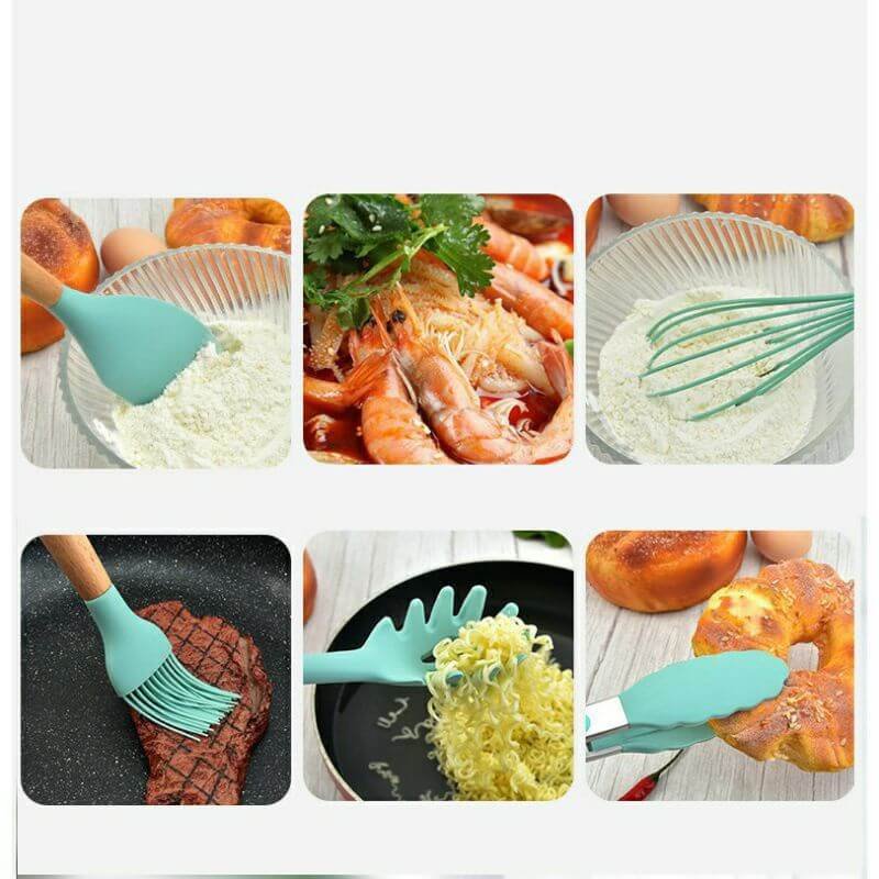 12pcs Silicone Kitchen Utensil Set with Holder (1)