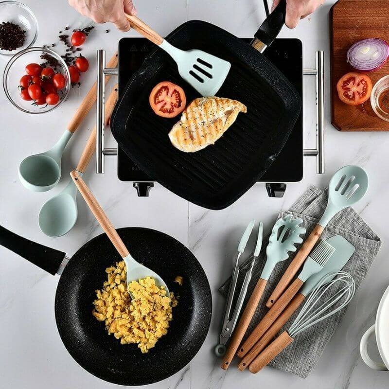 12pcs Silicone Kitchen Utensil Set with Holder (3)