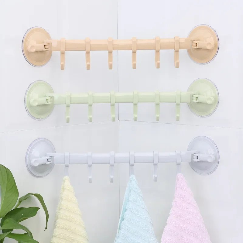 Wall-mounted Kitchen Hooks Suction Cup 6 Hooks