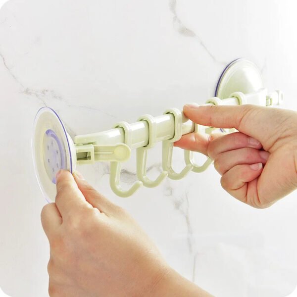 Wall-mounted Kitchen Hooks Suction Cup 6 Hooks (2)